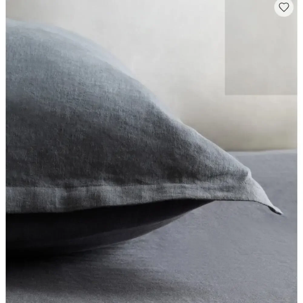 NEW Quince European Linen Euro Sham Blue Nightfall 100& European Flax